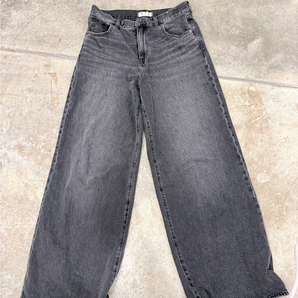 Madewell Charcoal Wide-Leg High-Rise Jeans - Picture 2 of 4
